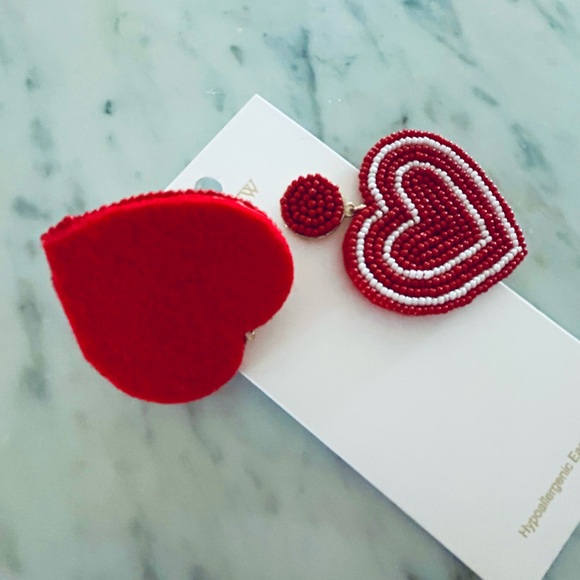 NWT J Crew Heart Earrings OS - Picture 5 of 7